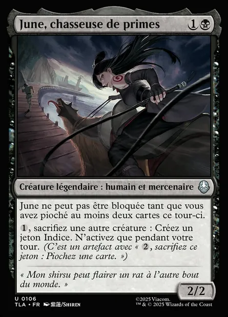 June, chasseuse de primes, carte Magic TLA 106 — extension Avatar: The Last Airbender