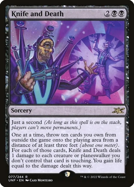 Knife and Death, carte Magic UNF 77 — extension Unfinity