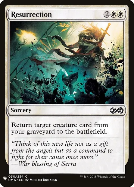 Resurrection, Magic card PLST UMA-30 — The List set