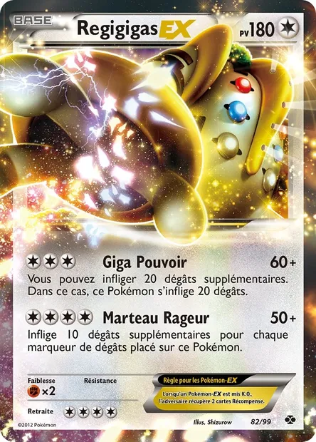 Regigigas-EX, carte Pokémon NXD 82 — extension Destinées Futures