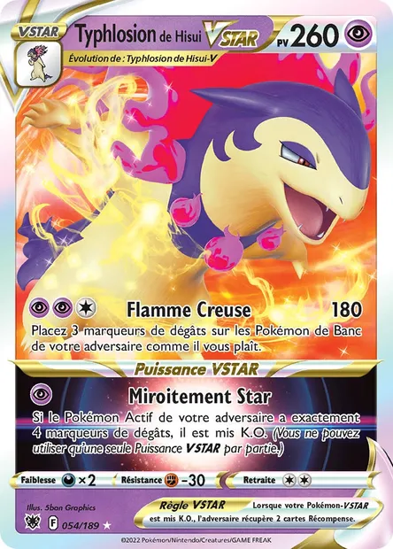 Typhlosion de Hisui VSTAR, carte Pokémon ASR 054 — extension Astres Radieux