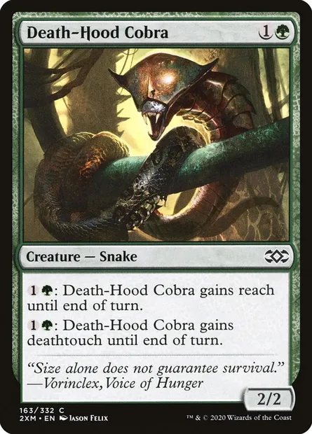 Death-Hood Cobra, Magic card 2XM 163 — Double Masters set