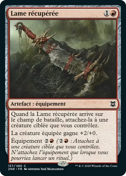 Lame récupérée, carte Magic ZNR 157 — extension Renaissance de Zendikar