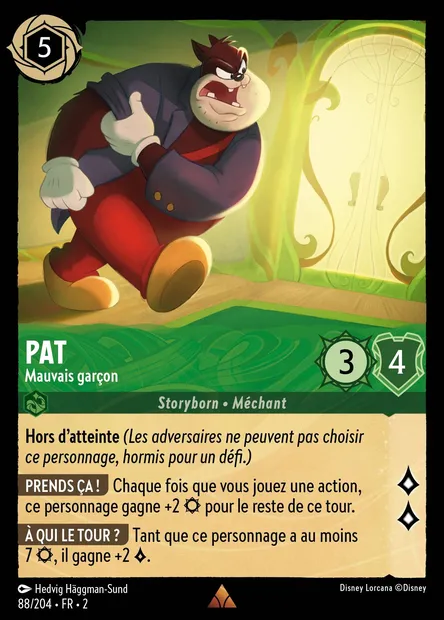 Pat - Mauvais garçon, carte Disney Lorcana CH2-088 — extension L'Ascension des Floodborn