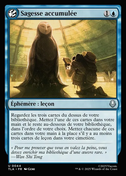 Sagesse accumulée, carte Magic TLA 44 — extension Avatar: The Last Airbender