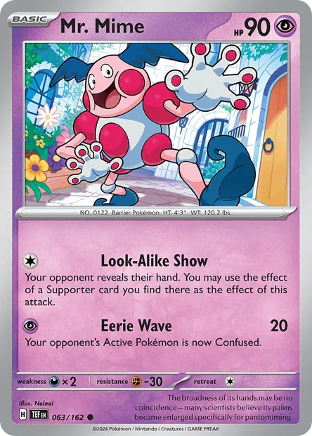 Mr. Mime, Pokémon card TEF 063 — Temporal Forces set