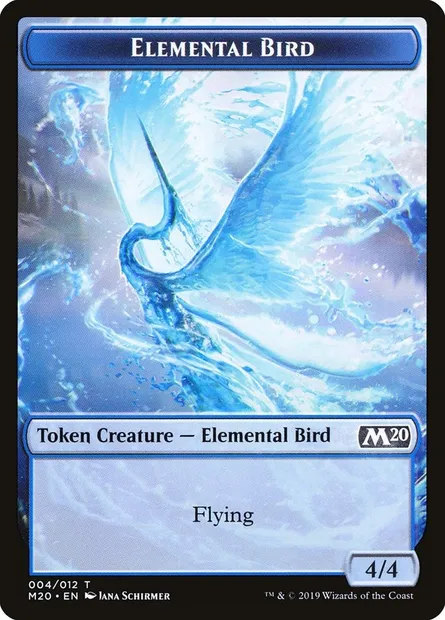 Elemental Bird, carte Magic TM20 4 — extension Core Set 2020 Tokens