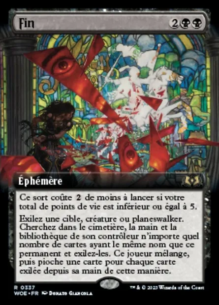 Fin, carte Magic WOE 337 — extension Wilds of Eldraine