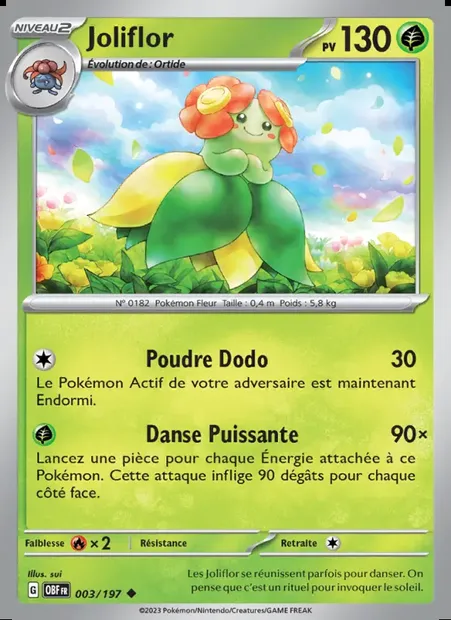 Joliflor, carte Pokémon OBF 003 — extension Flammes Obsidiennes