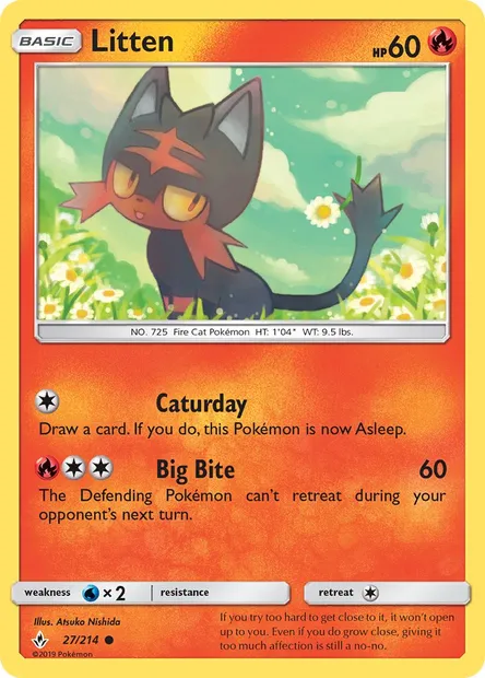 Litten, Pokémon card UNB 27 — Unbroken Bonds set