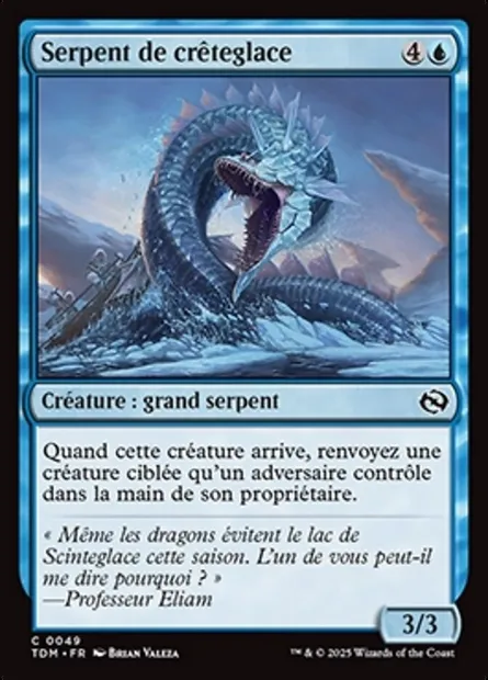 Serpent de crêteglace, carte Magic TDM 49 — extension Tarkir: Dragonstorm