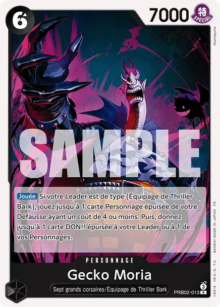 Gecko Moria, carte One Piece PRB02-013 — extension ONE PIECE CARD THE BEST VOL.2