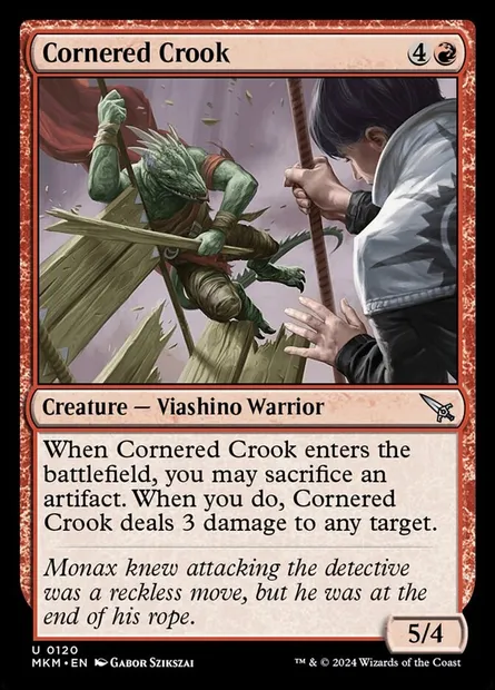 Cornered Crook, Magic card MKM 120 — Murders at Karlov Manor set