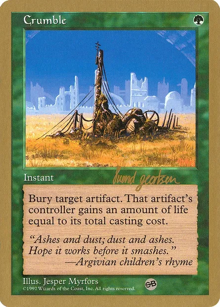 Désagrégation, carte Magic WC97 sg287sb — extension World Championship Decks 1997