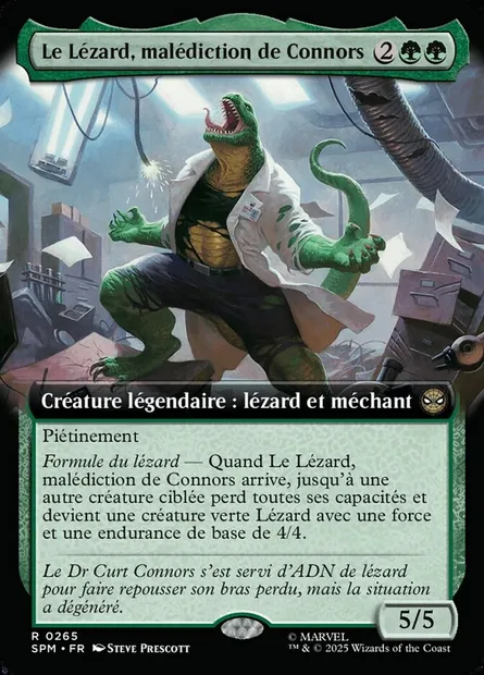 Le Lézard, malédiction de Connors, carte Magic SPM 265 — extension Marvel's Spider-Man