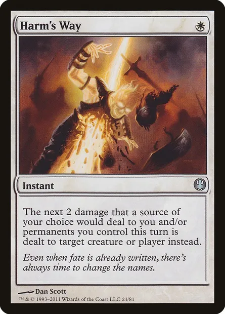 Harm's Way, Magic card DDG 23 — Duel Decks: Knights vs. Dragons set