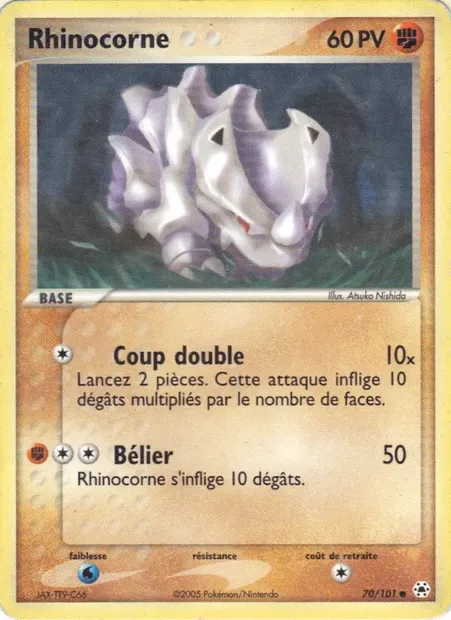Rhinocorne, carte Pokémon HL 70 — extension EX Légendes Oubliées