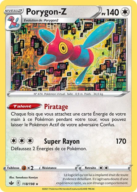 Porygon-Z, carte Pokémon CRE 118 — extension Règne de Glace