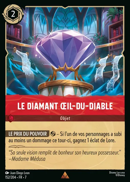 Le Diamant Œil-du-Diable, carte Disney Lorcana CH7-152 — extension L'île d'Archazia