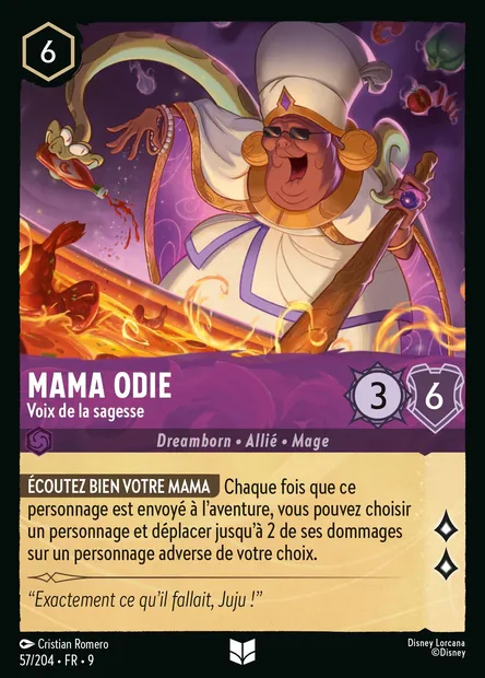 Mama Odie - Voix de la sagesse, carte Disney Lorcana CH9-057 — extension Fabuleux