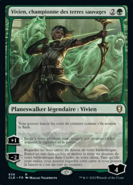 Vivien, championne des terres sauvages, carte Magic CLB 838 — extension Commander Légendes : la bataille de la Porte de Baldur