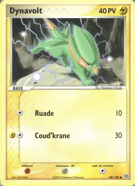 Dynavolt, carte Pokémon EM 48 — extension EX Émeraude