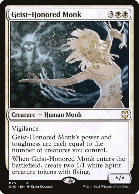 Geist-Honored Monk, Magic card KHC 25 — Kaldheim Commander set