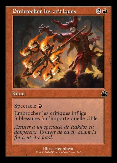 Embrocher les critiques, carte Magic RVR 340 — extension Ravnica Remastered