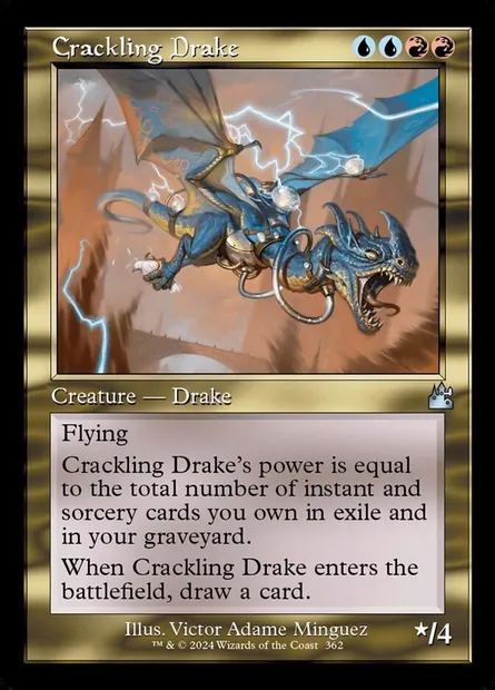 Crackling Drake, Magic card RVR 362 — Ravnica Remastered set