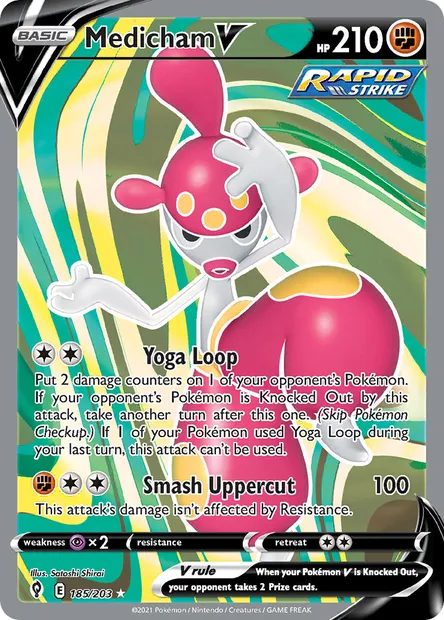 Medicham V, Pokémon card EVS 185 — Evolving Skies set