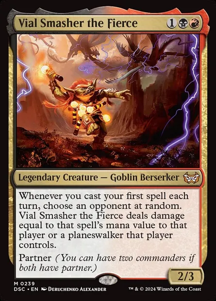 Vial Smasher the Fierce, Magic card DSC 239 — Duskmourn: House of Horror Commander set