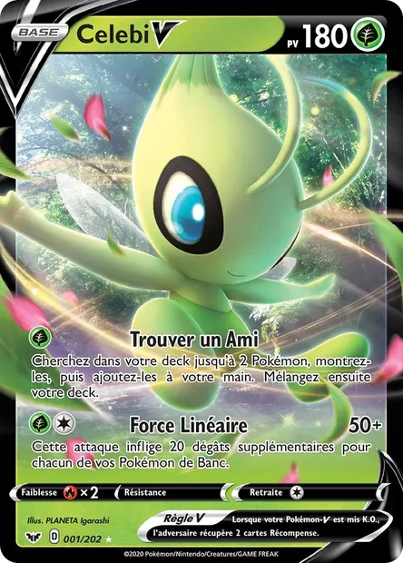 Celebi V, carte Pokémon SSH 1 — extension Épée et Bouclier