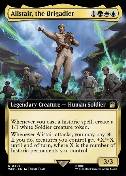 Alistair, le brigadier, carte Magic WHO 401 — extension Doctor Who