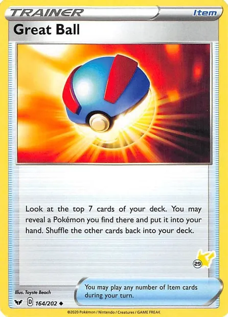Great Ball, Pokémon card BA22 164-29 — Battle Academy 2022 set
