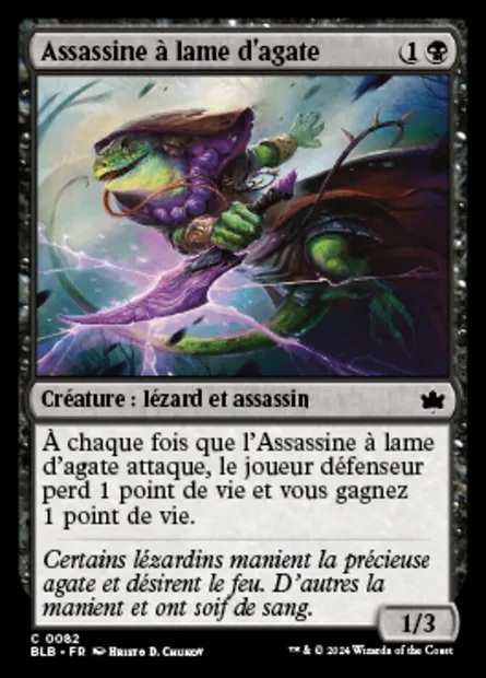 Assassine à lame d'agate, carte Magic BLB 82 — extension Bloomburrow