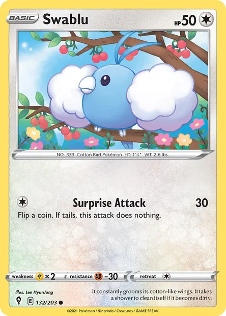 Swablu, Pokémon card EVS 132 — Evolving Skies set