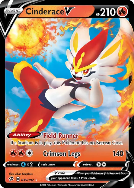 Cinderace V, Pokémon card RCL 35 — Rebel Clash set