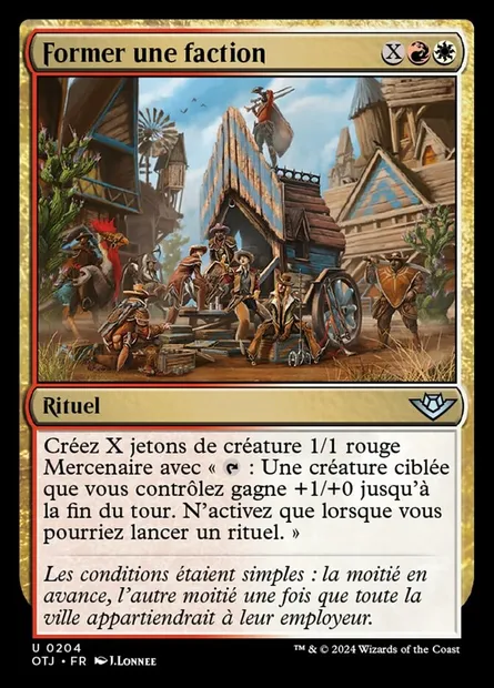 Former une faction, carte Magic OTJ 204 — extension Outlaws of Thunder Junction