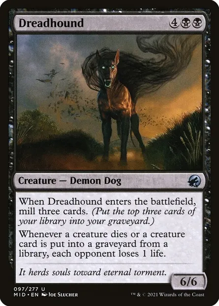 Dreadhound, Magic card MID 97 — Innistrad: Midnight Hunt set
