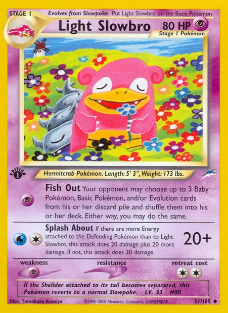 Light Slowbro, Pokémon card NDE 51 — Neo Destiny set