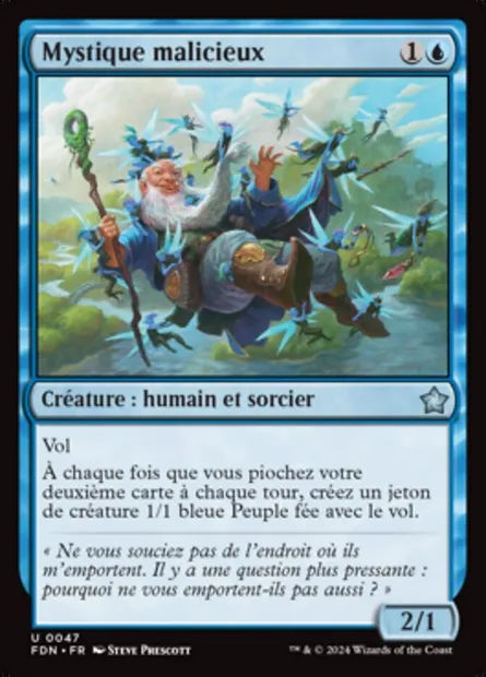 Mystique malicieux, carte Magic FDN 47 — extension Foundations