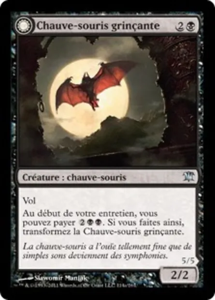 Chauve-souris grinçante // Vampire en chasse, carte Magic ISD 114 — extension Innistrad