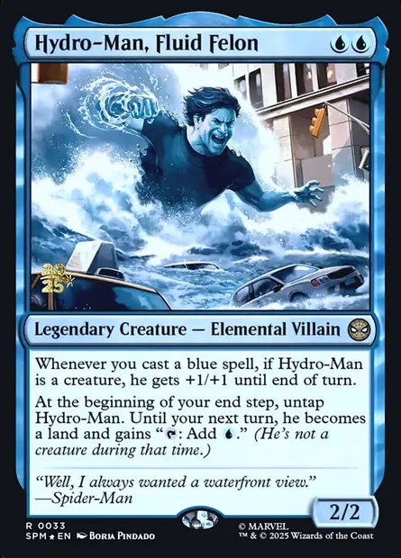 Hydro-Man, félon fluide, carte Magic PSPM 33s — extension Marvel's Spider-Man Promos