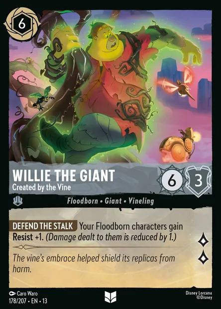 Willie the Giant - Created by the Vine, Disney Lorcana card CH13-178 — Attack of the Vine! set