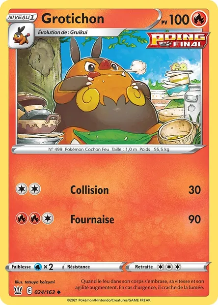 Grotichon, carte Pokémon BST 24 — extension Styles de combat