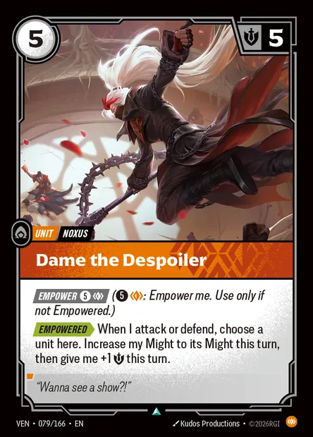 Dame the Despoiler, Riftbound card VEN 079 — Vendetta set