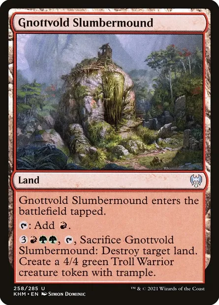 Gnottvold Slumbermound, Magic card KHM 258 — Kaldheim set