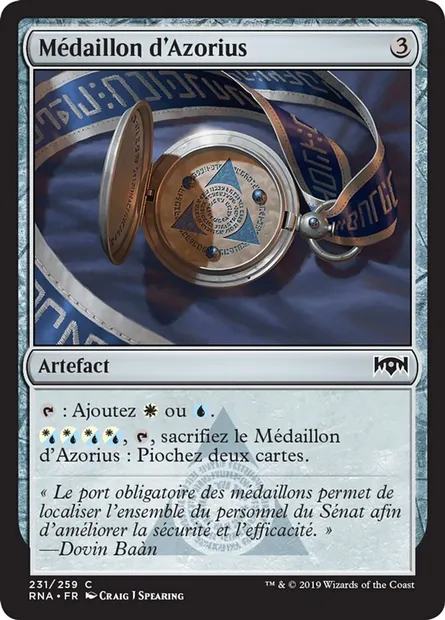 Médaillon d'Azorius, carte Magic RNA 231 — extension L'allégeance de Ravnica