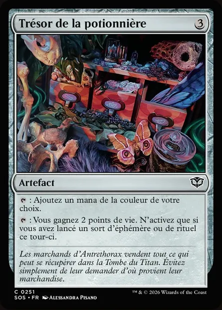 Trésor de la potionnière, carte Magic SOS 251 — extension Secrets of Strixhaven