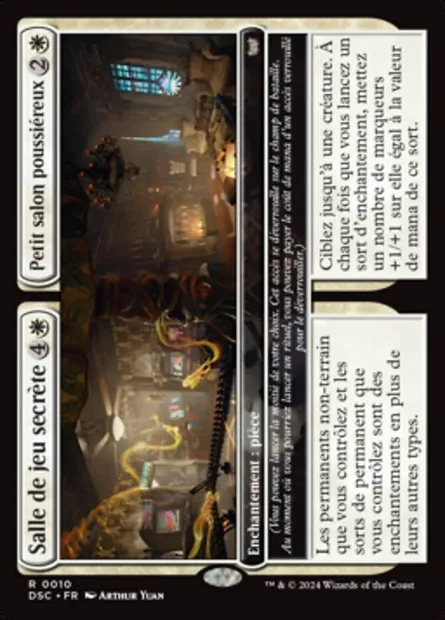 Secret Arcade // Dusty Parlor // Secret Arcade // Dusty Parlor, carte Magic DSC 10 — extension Duskmourn: House of Horror Commander